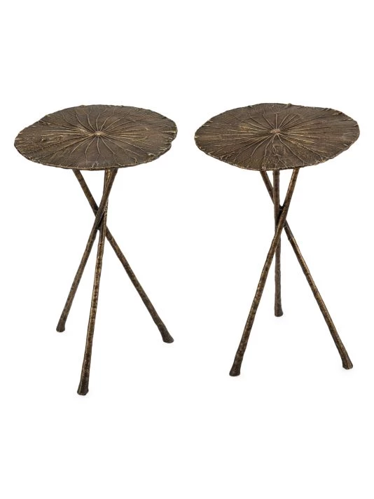 Regina Andrew 2-Piece Small Antique Brass Lotus Table Set 3 Regina Andrew 2-Piece Small Antique Brass Lotus Table Set