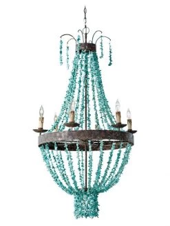 Regina Andrew Beaded Turquoise Chandelier