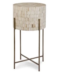 Regina Andrew Bone Drum Antique Brass Table