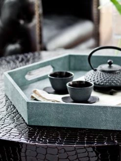 Regina Andrew Hexagonal Wood Tray Grey